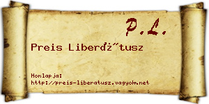 Preis Liberátusz névjegykártya